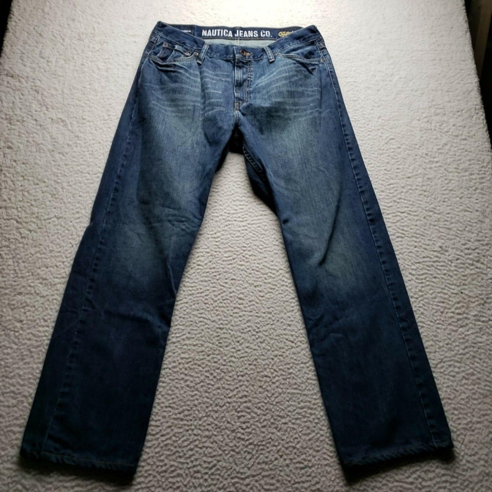 Nautica Jeans Co Jeans Mens 35x30 Blue Classic Fit Straight Denim Pants Med Wash